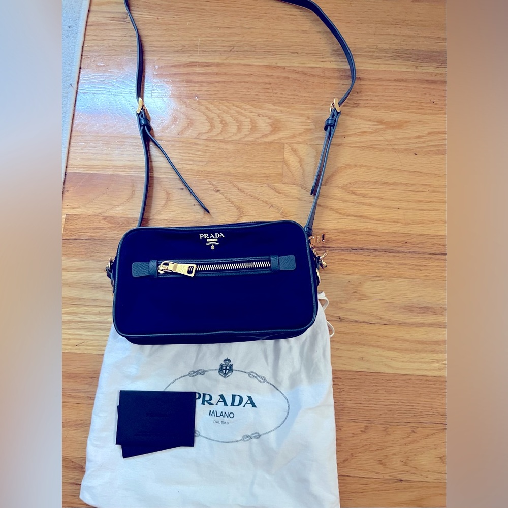 Prada Logo Nylon Crossbody Shoulder Bag